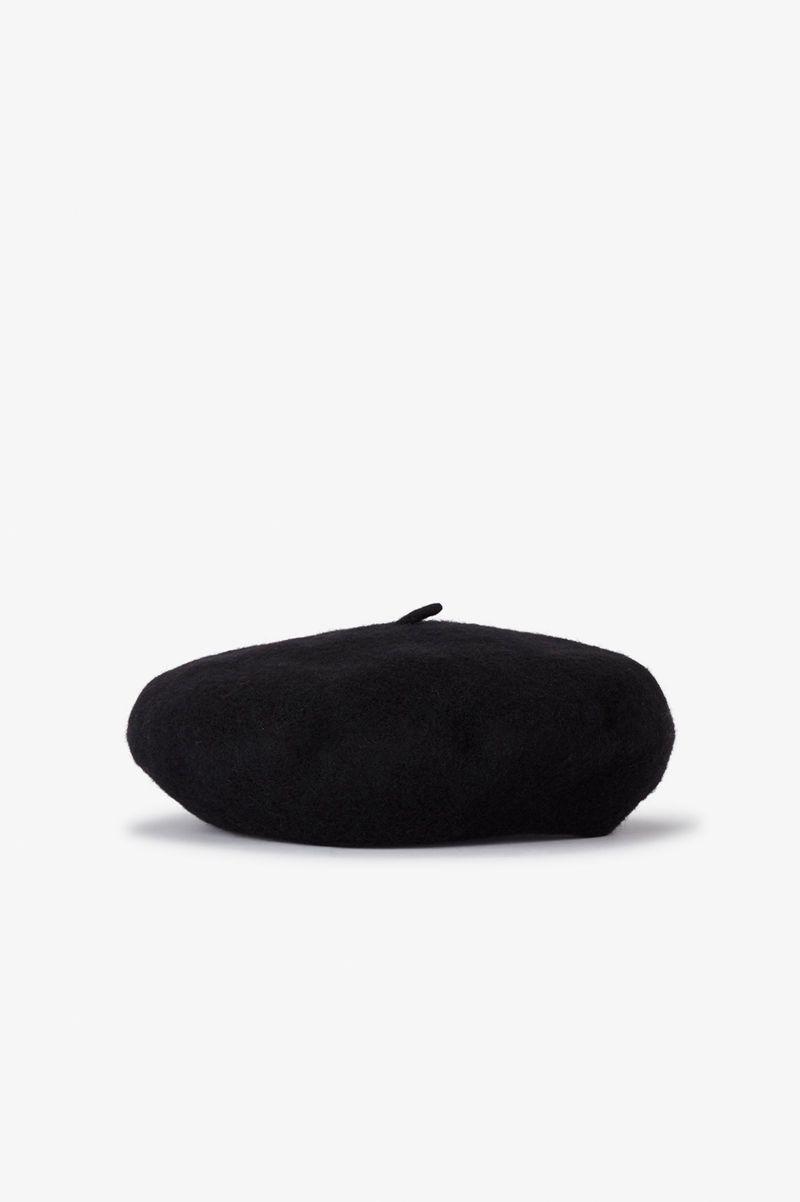 Black Fred Perry Beret Women's Hats | PH 1837FDNM